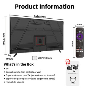 Téléviseur intelligent 65 <span class=keywords><strong>pouces</strong></span> 4K LCD/LED avec commande vocale, écran plat ultra-fin sans cadre, téléviseur pour salle de bain, <span class=keywords><strong>TV</strong></span> gratuite et en direct - Product Image 4