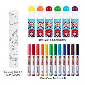 子供のドットペイントロールマップアートキット消去可能なペン楽しい無毒の洗えるドット描画アートセットおもちゃ - Product Image 2