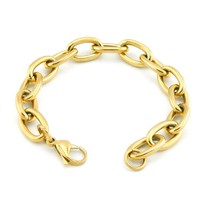 Bracelet tennis géométrique classique en acier inoxydable plaqué or pour enfants, bijoux d'anniversaire de mariage