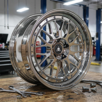 Jantes en aluminium chromé poli LM LMR 2 Peace Wheel, design musclé et élégant, 17-23 pouces, forgées, pour voitures.