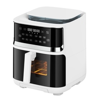 Friteuse à air numérique électrique moderne en acier inoxydable carré de 1700 W et 7 L avec panier antiadhésif et fonction vapeur pour usage domestique