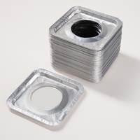 Couvre-brûleurs de cuisinière à gaz en aluminium de 8,5 x 8,5 pouces, revêtements rectangulaires, qualité alimentaire, FEUILLE BLEUE, protections jetables pour cuisinière à gaz