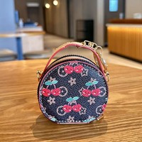 Monedero Redondo Mini con Llavero, Diseño de Cerezas, Bonito Adorno para Bolso, Cartera Pequeña, Bolso Cruzado, Novedad 2026, Venta al por Mayor.
