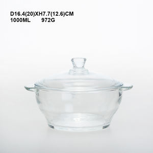 Plat de cuisson rond grand format, plat à lasagne, ensemble de plats de cuisson en verre, grand saladier en verre à double paroi, pot de cuisson - Product Image 2