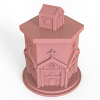 Cadeaux personnalisés vases vides en conteneur miniature en ciment béton magnifique croix église architecture pot à bougie en cire de soja avec couvercle