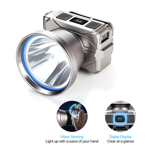 Linterna Frontal LED WOSEN con Sensor Láser Blanco y Pantalla Digital, Alcance de 1000m, Recargable por USB-C, con Zoom y Sensor de Movimiento, para Camping y Caza - Product Image 1