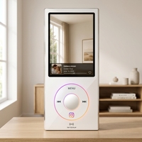 Miroir LED lumineux avec capteur IP44 style Instagram, personnalisable avec nom, lumière selfie moderne pour salon, usage mondial