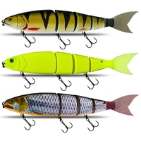 Leurre de pêche Jerk Minnow 30 cm, 4 articulations, flottant/à coulée lente, pour eaux moyennes et profondes, en ABS, avec hameçons, pour la pêche en eau salée