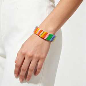 กำไลข้อมือยืดหยุ่นเคลือบสีรุ้งหลากสีแบบกำหนดเองจาก CENDA สำหรับผู้หญิง - Product Image 2