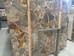 Dalles de marbre doré de <span class=keywords><strong>Versailles</strong></span> - Texture naturelle de veinage doré de luxe, pierre de décoration haut de gamme écologique pour villa, cuisine, salle à manger - Product Image 6