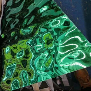 Plaque en acier inoxydable décorative de haute qualité 304 à effet d'ondulation d'eau pour l'installation au plafond - Product Image 3