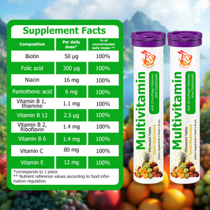 Compléments alimentaires multivitaminés personnalisés aux saveurs naturelles avec acide pantothenique, vitamine B1, comprimés au goût acidulé délicieux - Product Image 6