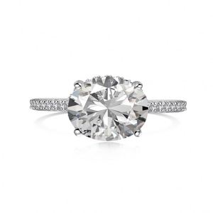 Dylam Classic Fine Jewelry 925 Sterling <b>Silver</b> Rhodium Plated Oval Shape 2ct 5A Cubic Zirconia <b>Eternity</b> Band Women Jewelry <b>Rings</b> - Product Image 1
