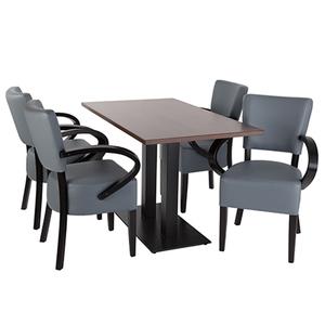4 plazas de madera mesa de comedor y silla asientos restaurante + establece - Product Image 2