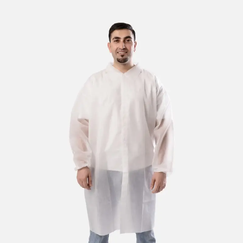 Factory Sale Nonwoven White Blue Doctor Medical Disposable Unisex Lab Coat for Men Women