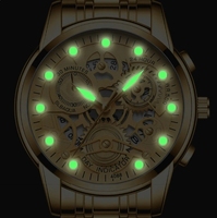 Jam Tangan Fngeen 4088 Stainless Steel Quartz, Tahan Air, Jarum Bercahaya, Fashion Bisnis Mewah