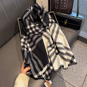 53x192cm nouveau classique <span class=keywords><strong>Plaid</strong></span> faux cachemire écharpe hiver femmes exquis serrure bord chaud cou châle longue écharpe - Product Image 6