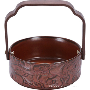 Corbeille à fruits en céramique avec poignées, bol en porcelaine pour collations et desserts, paniers de rangement pour la maison - Product Image 5