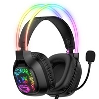 Casque audio supra-auriculaire ONIKUMA X22 noir, filaire, pour ordinateur, gamer, USB 3.5 mm, RGB, casque de jeu pour PC PS5