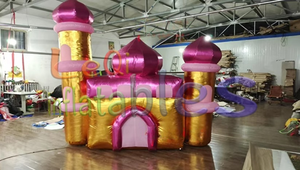 Arche gonflable populaire rose doré brillant pour événements, tunnel d'entrée gonflable pour location de fêtes d'anniversaire - Product Image 6