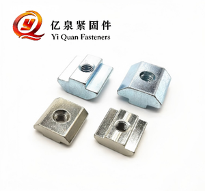 Écrou en T coulissant standard européen, <span class=keywords><strong>bloc</strong></span> carré, écrou à fente en T nickelé classe 4.8 6.8 6.0mm pour fixation de profilés en aluminium - Product Image 1