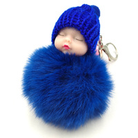 En gros, Porte-clés pendentif en fourrure de lapin, peluche mignonne de dessin animé, boule pompon 8 cm, pour breloque de sac et porte-clés