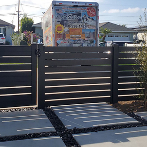 Valla <span class=keywords><strong>de</strong></span> Privacidad <span class=keywords><strong>de</strong></span> Aluminio con Rejillas <span class=keywords><strong>de</strong></span> 6x6 pies (1.8x2m) para Jardín Exterior, Panel <span class=keywords><strong>de</strong></span> Cercado Metálico Moderno para Terraza <span class=keywords><strong>de</strong></span> Villa o Patio - Product Image 2