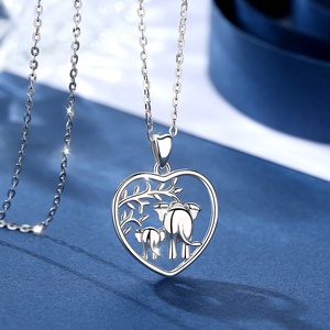 Changda 925 Sterling Silver Rhodium Plated Jewelry Thailand Anti Tarnish Lucky <strong>Elephant</strong> Pendant <strong>Necklace</strong> for Women - Product Image 3