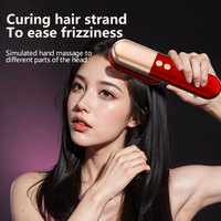Sisir pijat kulit kepala Getaran nirkabel, sikat pelurus rambut keriting halus perawatan cahaya merah cepat panas