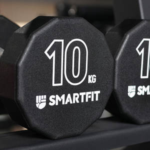 SMARTFIT 5-130lbs Haltères en uréthane avec poignée antidérapante Logo personnalisé Ensemble d'haltères en PU à 12 côtés - Product Image 1