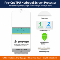 Protection d'écran avec kit d'installation pour Samsung Galaxy Z Flip7 Flip8, protection d'écran mobile en TPU hydrogel pré-découpée