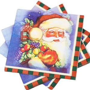 派对圣诞鸡尾酒红色一次性晚餐定制带标志纸餐巾纸 - Product Image 1