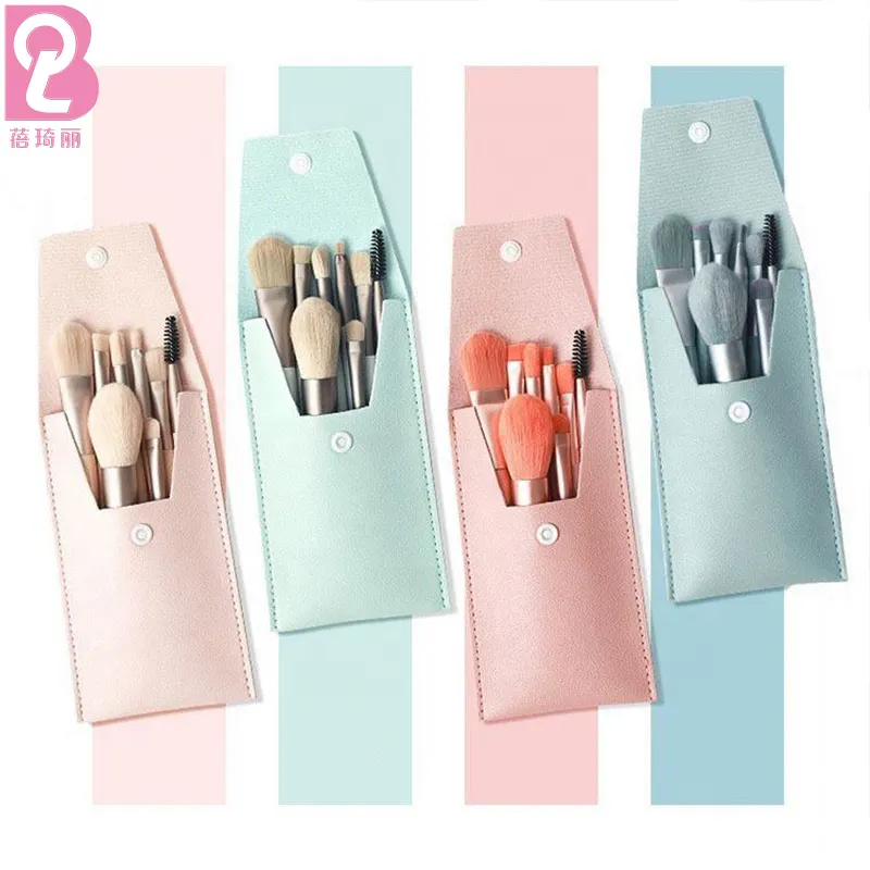 Beiqili 8 Piece Make Up Brush Set Pink Maquiagem Viagem Escova Set Com Saco Amostra Kabuki Blush Contorno Maquiagem Brush Kit