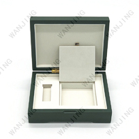 Boîte cadeau en bois vert pour parfum et cosmétiques WANJING avec logo personnalisé imprimé à l'écran pour Attar Oud Oil Modèle WJWX001