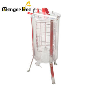 Extracteur de miel en acier inoxydable Menger Bee, vente directe des usines américaines, 2 cadres, manuel, machine de traitement du miel transparente - Product Image 4