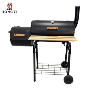 Barbecue au charbon de bois Hongyi avec fonction fumoir, 60 cm, chariot, pour usage extérieur, maison et villa - Product Image 3