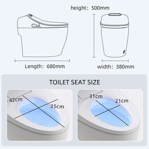 WC intelligent automatique en céramique avec bidet électrique à chasse automatique, capteur <span class=keywords><strong>de</strong></span> <span class=keywords><strong>toilette</strong></span>, cuvette <span class=keywords><strong>de</strong></span> <span class=keywords><strong>toilette</strong></span> automatique - Product Image 5