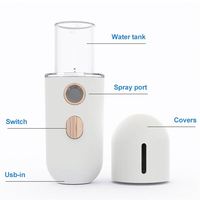 Mini Vaporisateur Facial Portable Rechargeable à Brume Nano Hydratation Profonde Ultrasonique Alimenté par USB en Plastique pour Beauté, Voiture et Extérieur