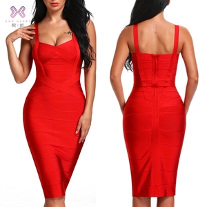 Abito <span class=keywords><strong>da</strong></span> <span class=keywords><strong>sera</strong></span> con fasciatura per festa Sexy con spalline sottili <span class=keywords><strong>da</strong></span> donna abito con fasciatura <span class=keywords><strong>Midi</strong></span> - Product Image 2