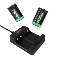 Baterías Recargables de Carga Rápida de 2600 mAh, Cargador de Plástico para Xbox Series X | Control Inalámbrico S para Xbox One/S/X/Elite