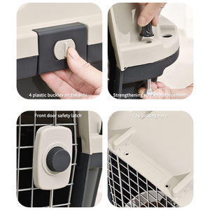 Precio de fábrica portátil aerolínea aprobada Puerta de alambre plástico mascota gato cachorro perro viaje jaula perrera - Product Image 4
