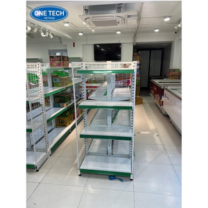 4-tier Wire mesh back gondola shelving Vietnam Iron Supermarket Rack Light Duty Grid <b>Shelf</b> Quick Installation - Product Image 5