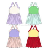 Ensemble de robes de yoga personnalisées pour filles, tenue de tennis pour enfants, robe en maille à séchage rapide pour filles, bretelles croisées, faible MOQ, livraison rapide, OEM