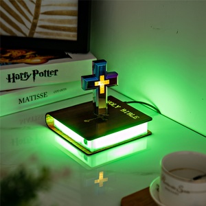 Lámpara <span class=keywords><strong>LED</strong></span> Levitante con Base de Biblia Cristiana y Cruz Magnética HCNT, con Control Táctil, para Decoración del Hogar - Product Image 4