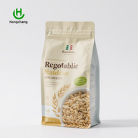 Groothandel op maat gemaakte platte bodem staande pouches, food grade composietfolie, 8-zijdige verzegeling, ziplock zakken, vochtbestendig voor geroosterde noten