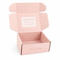 Boîte d'expédition en carton ondulé rose clair personnalisée avec impression intégrale pour l'e-commerce, emballage cadeau pour vêtements et cosmétiques