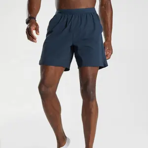 Оптовая продажа, Индивидуальные тренировочные шорты для бега, тканые легкие спортивные шорты для спортзала, мужские шорты