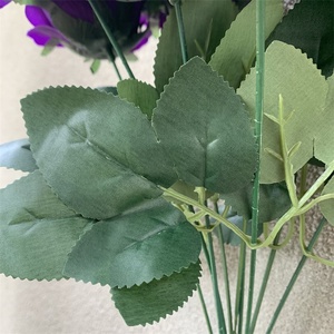 O-225 <span class=keywords><strong>roman</strong></span> Design violet fleurs artificielles Bouquet décoration de mariage <span class=keywords><strong>soie</strong></span> 10 têtes violet Rose bouquet - Product Image 4