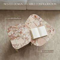Table basse en marbre Monet Garden en pierre naturelle de luxe sur mesure, tables gigognes de forme organique, design minimaliste pour projets de villas