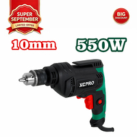 Perceuse électrique à main 550W, vitesse variable 0-3300 tr/min, marche avant/arrière, capacité de perçage maximale 10 mm, 220V-240V pour le perçage du bois et du métal